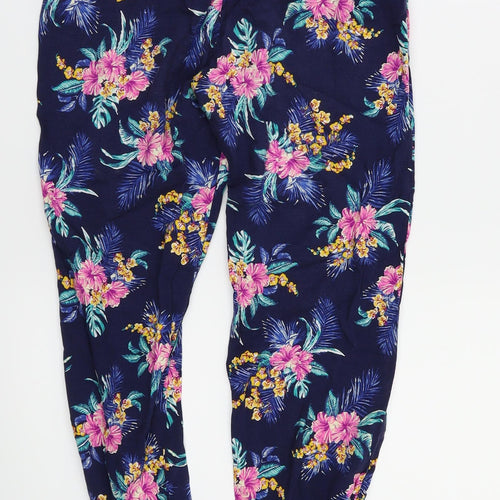 Primark Girls Blue Floral  Chino Trousers Size 10-11 Years