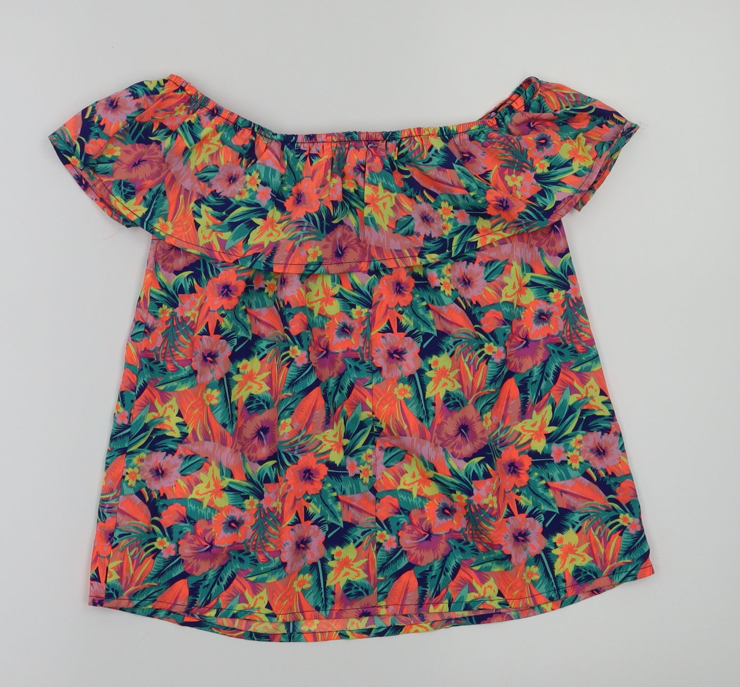 Primark Girls Multicoloured Floral  Basic T-Shirt Size 11-12 Years