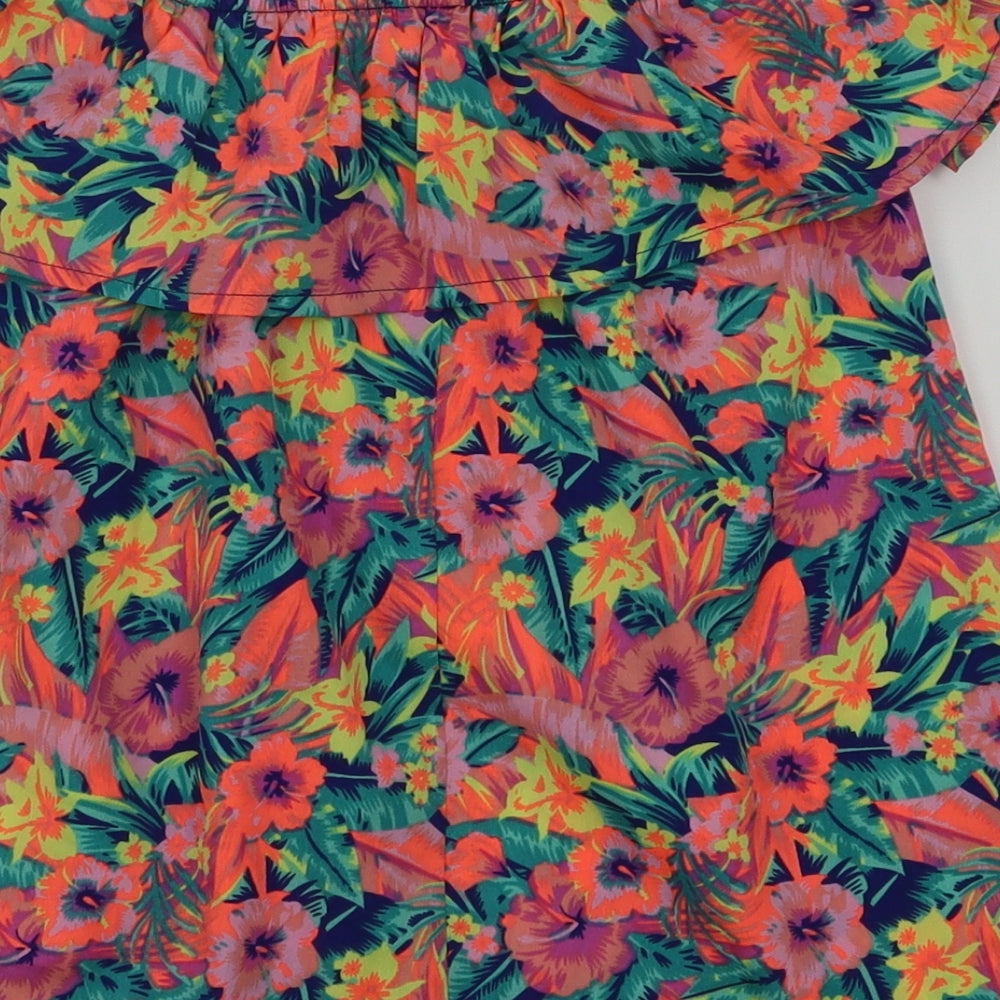 Primark Girls Multicoloured Floral  Basic T-Shirt Size 11-12 Years