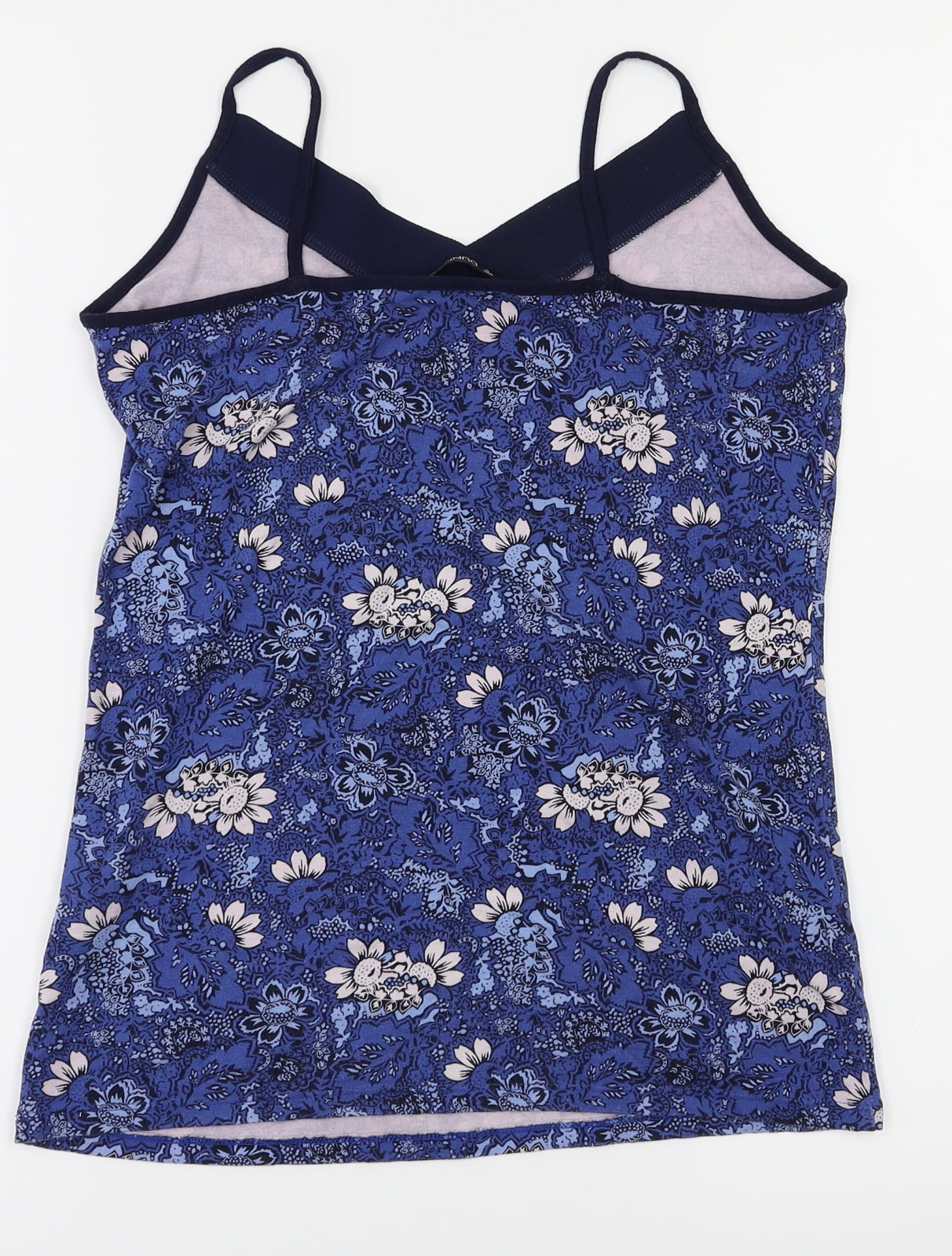 dunns Womens Blue Floral  Basic T-Shirt Size S