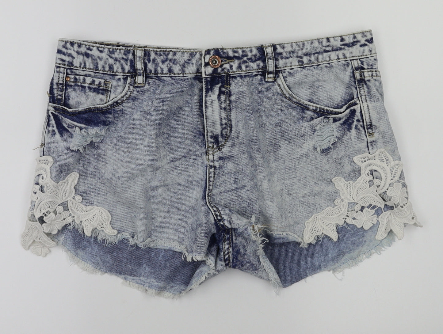 hot pants Womens Grey Floral  Hot Pants Shorts Size 14