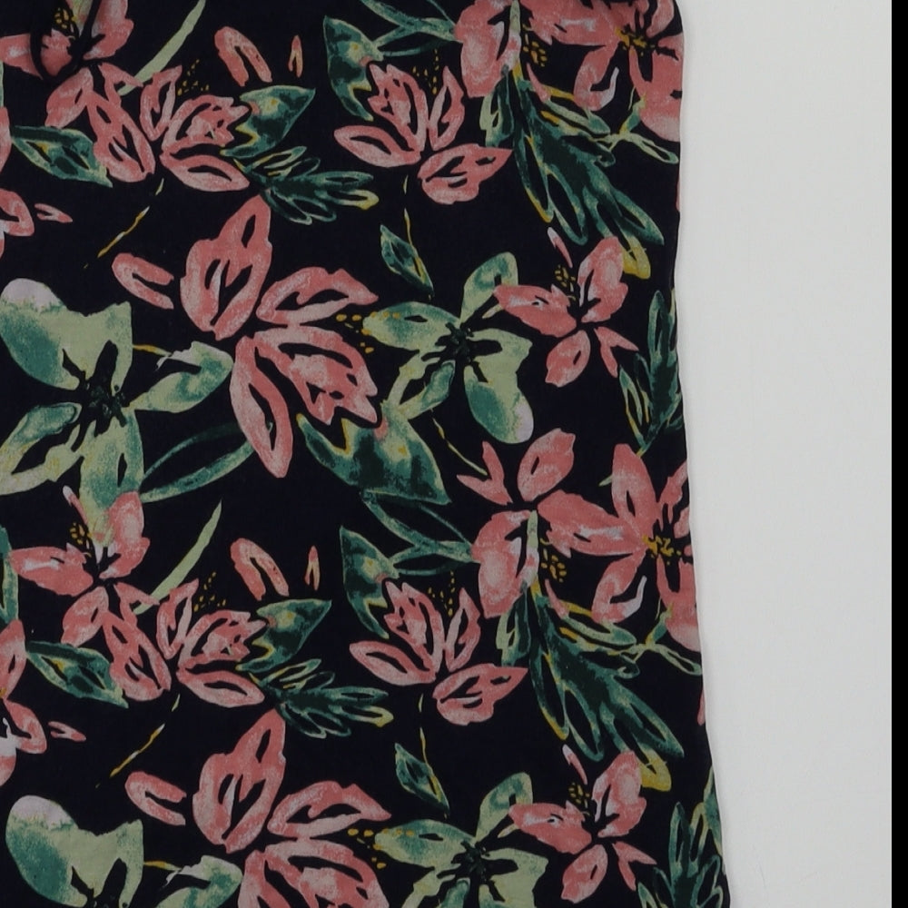 dunnes Womens Blue Floral  Basic T-Shirt Size S