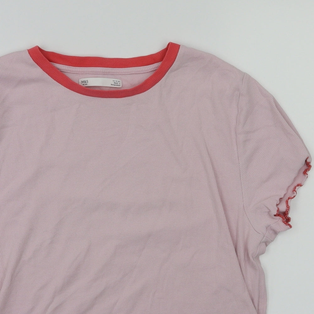 H&M Girls Pink   Basic T-Shirt Size 15-16 Years