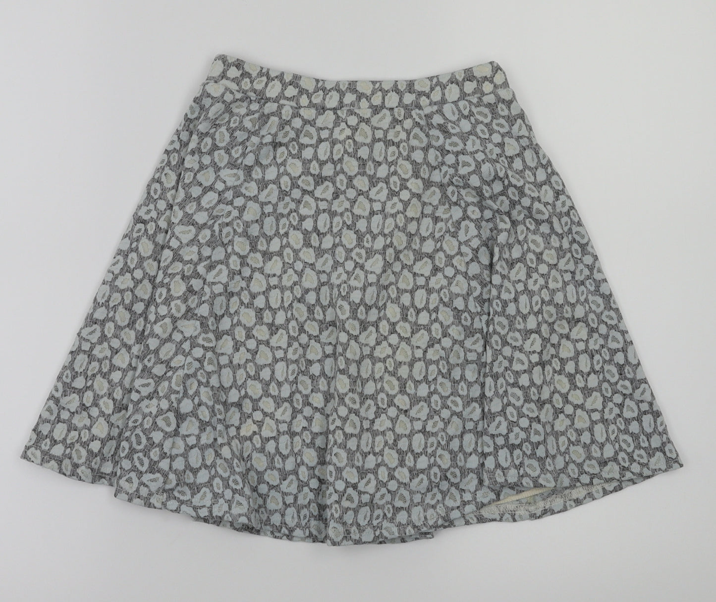 river island  Womens Grey Floral  Flare Skirt Size 6