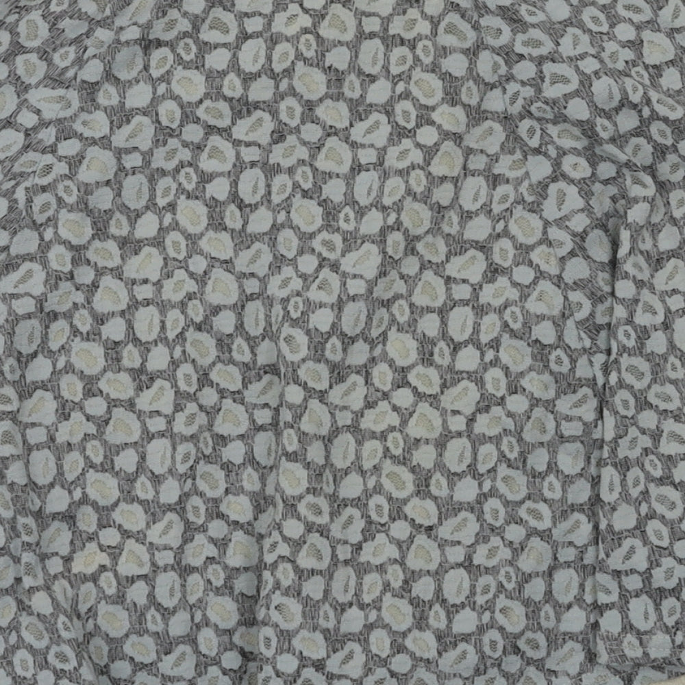 river island  Womens Grey Floral  Flare Skirt Size 6