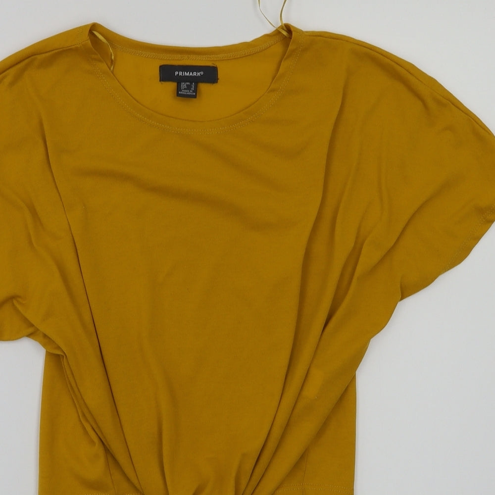Primark Womens Yellow   Basic T-Shirt Size 4