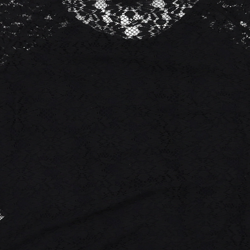 top shop Womens Black Floral  Basic T-Shirt Size 8