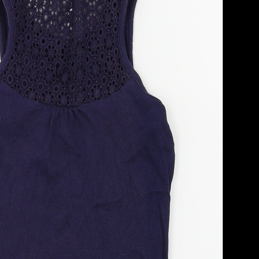 gorge Girls Blue Floral  Basic T-Shirt Size 9-10 Years