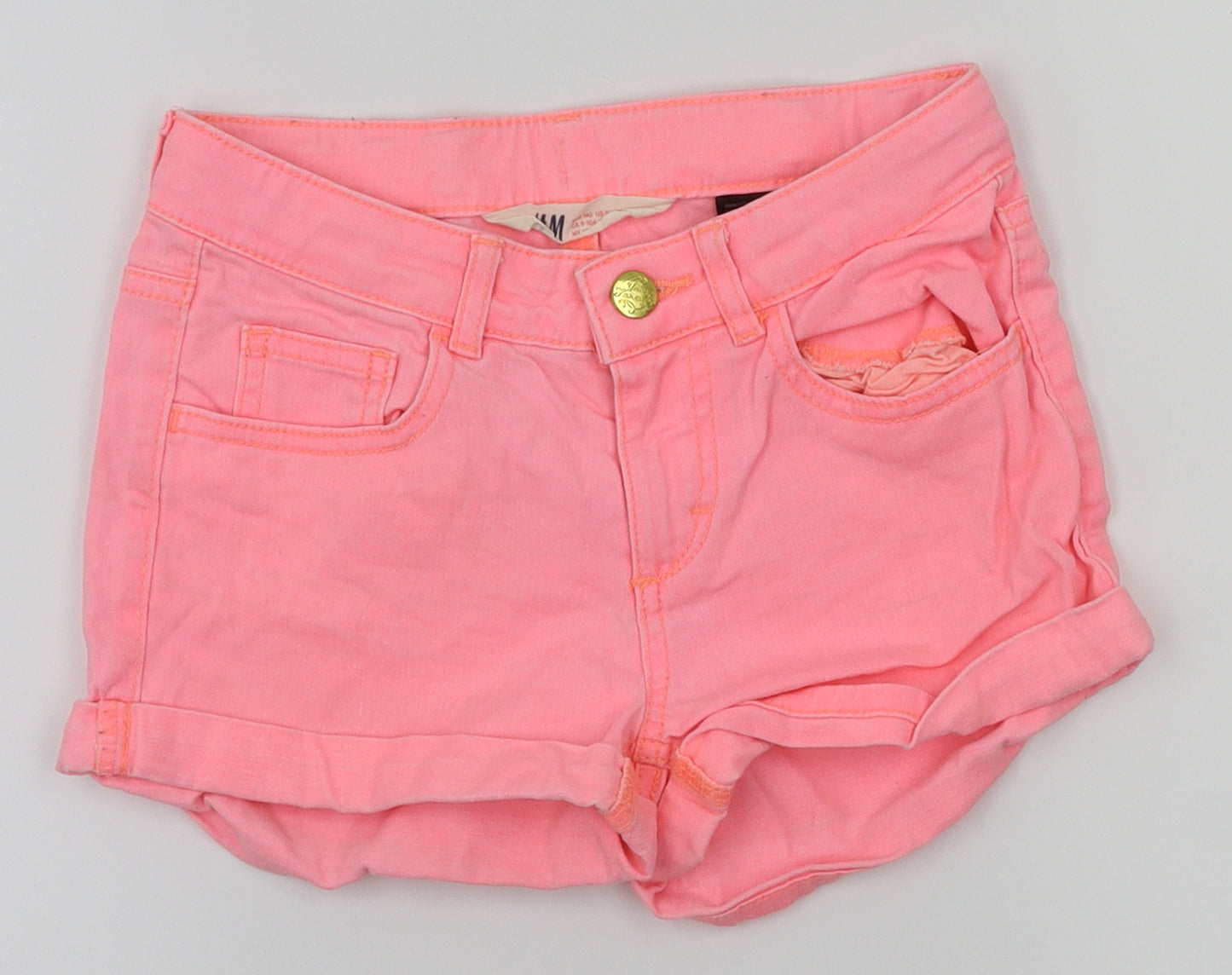 H&M Girls Pink   Hot Pants Shorts Size 10 Years