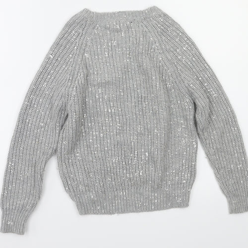 F&F Girls Grey   Pullover Jumper Size 10-11 Years
