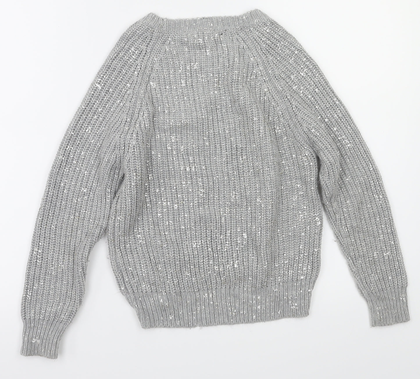 F&F Girls Grey   Pullover Jumper Size 10-11 Years