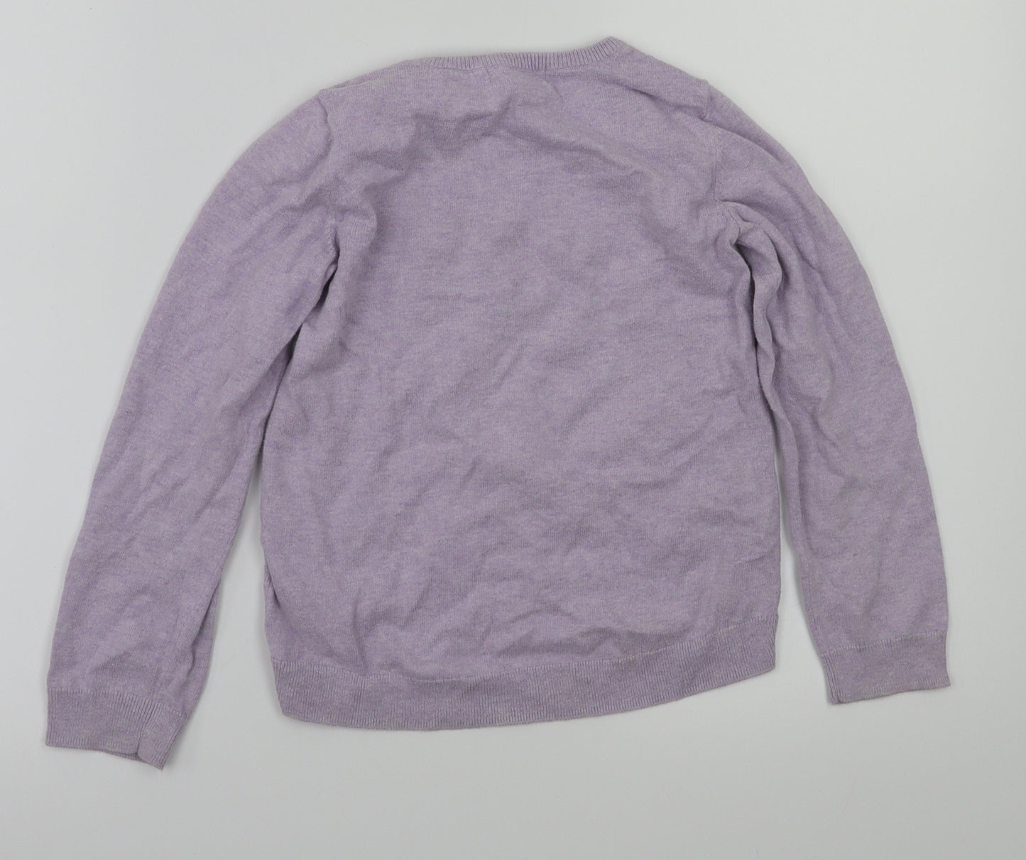 H&M Girls Purple Animal Print  Pullover Jumper Size 7-8 Years