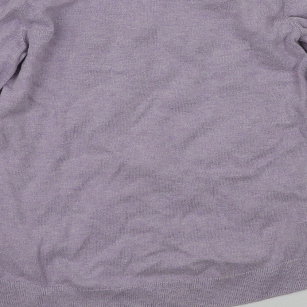 H&M Girls Purple Animal Print  Pullover Jumper Size 7-8 Years