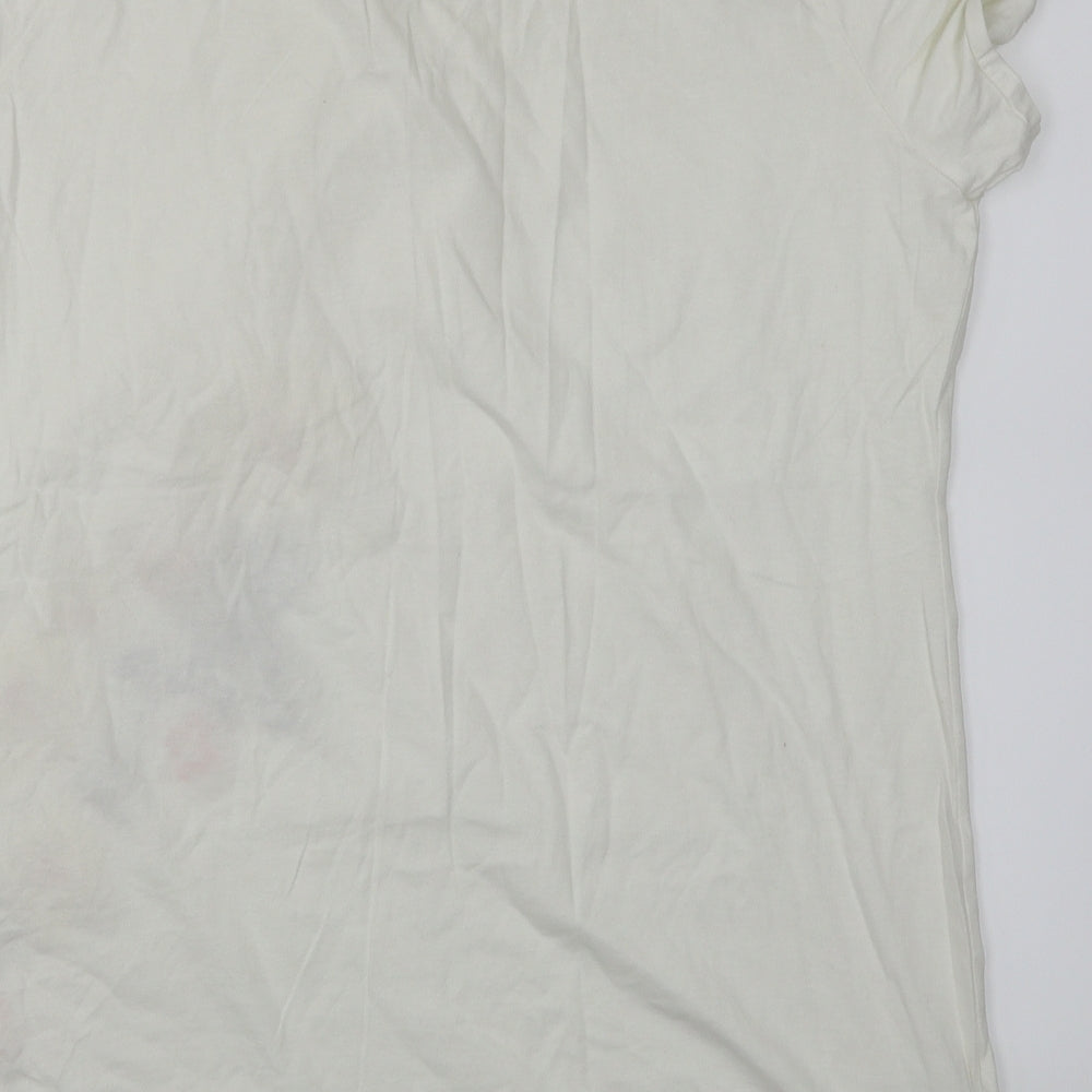 Marks & Spencer Womens White Floral  Basic T-Shirt Size 22