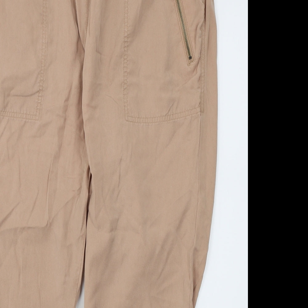 M&S Womens Beige   Cargo Trousers Size 18 L24 in