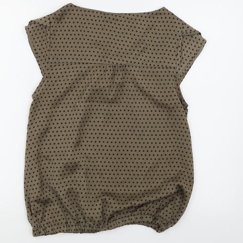 S.Y Womens Brown Polka Dot  Basic Blouse Size M