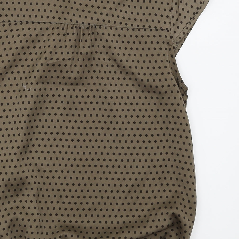 S.Y Womens Brown Polka Dot  Basic Blouse Size M