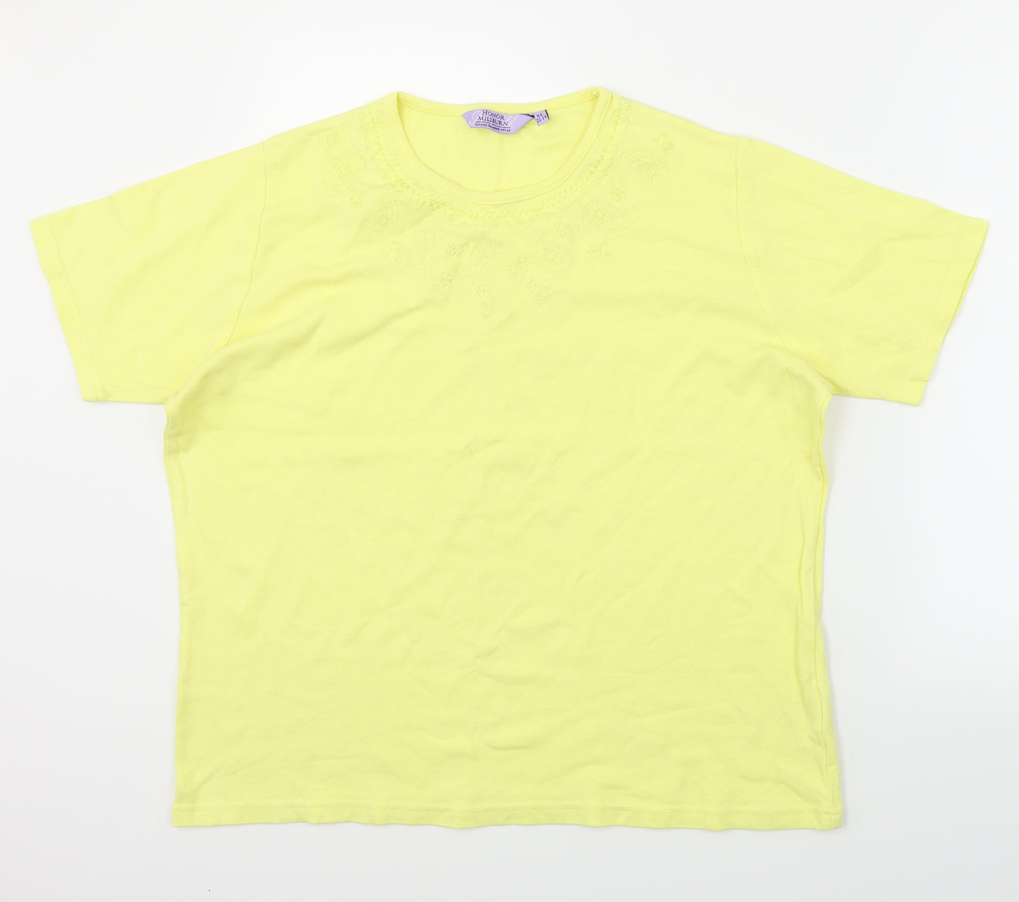 Honor Milburn Womens Yellow   Basic T-Shirt Size XL