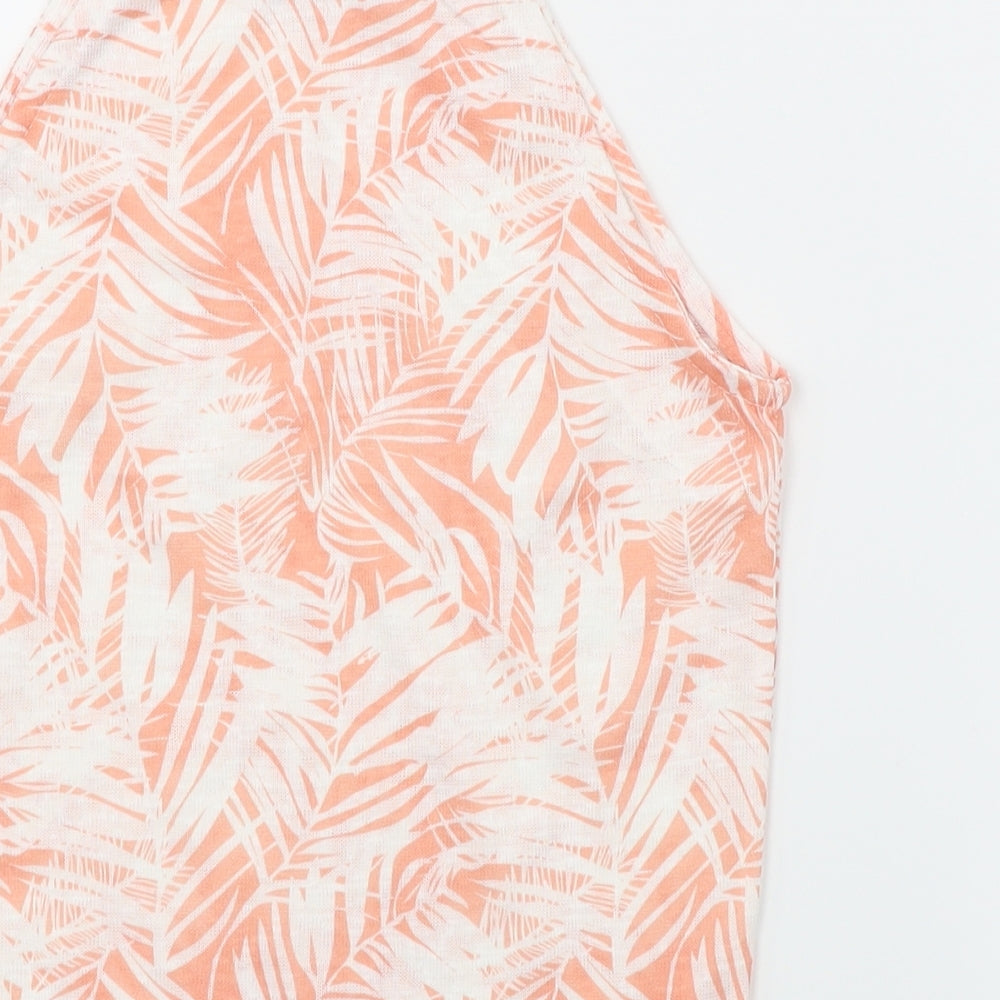 Primark Womens Orange Floral  Camisole T-Shirt Size 8  - Cropped Halter