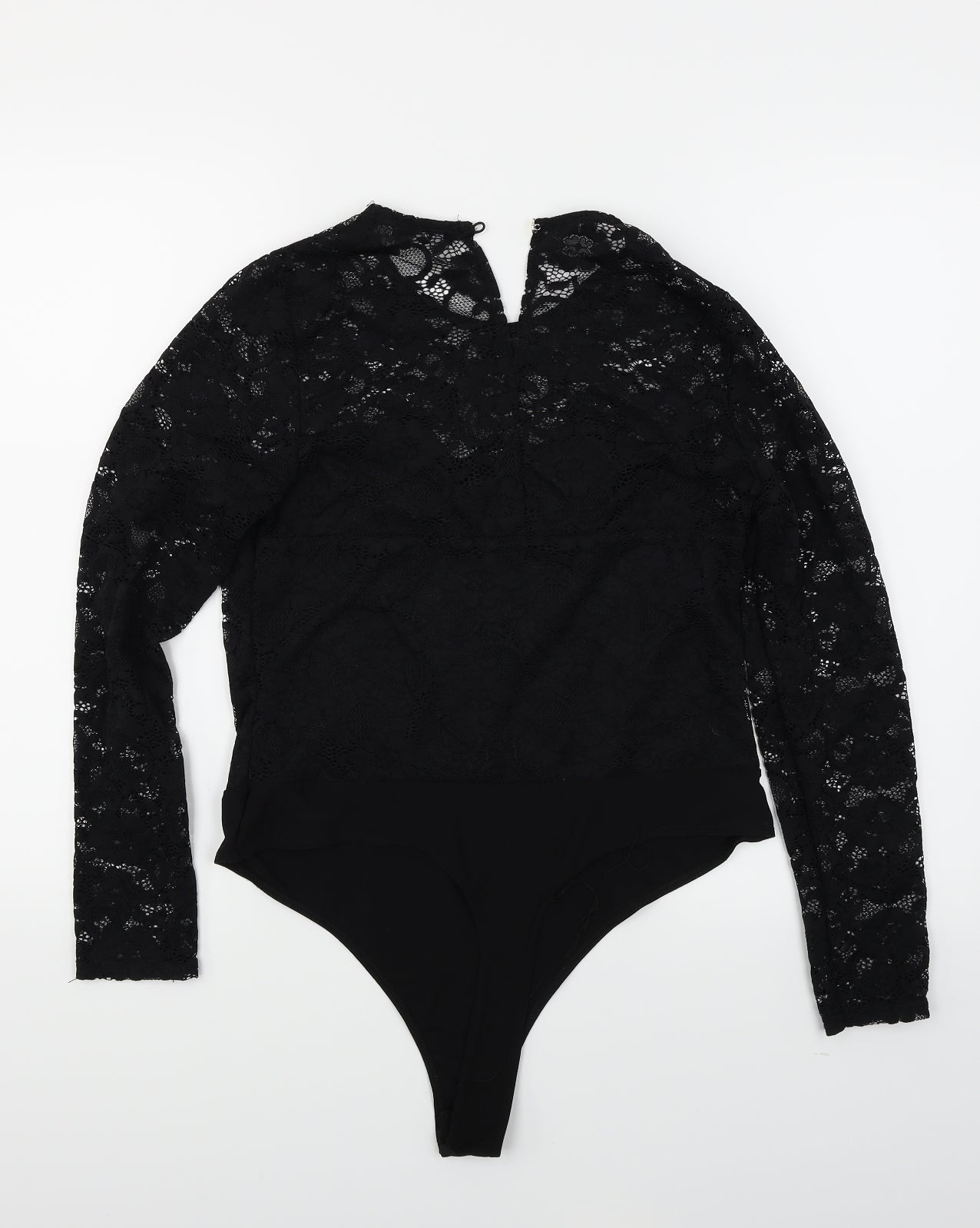 Very Womens Black  Lace Bodysuit One-Piece Size 12