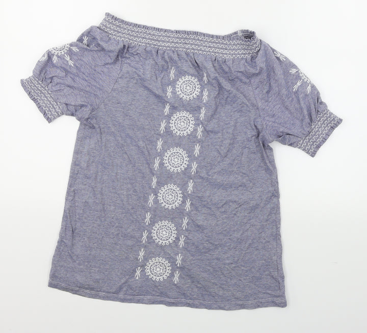 Primark Womens Blue Striped Basic T-Shirt Size 4