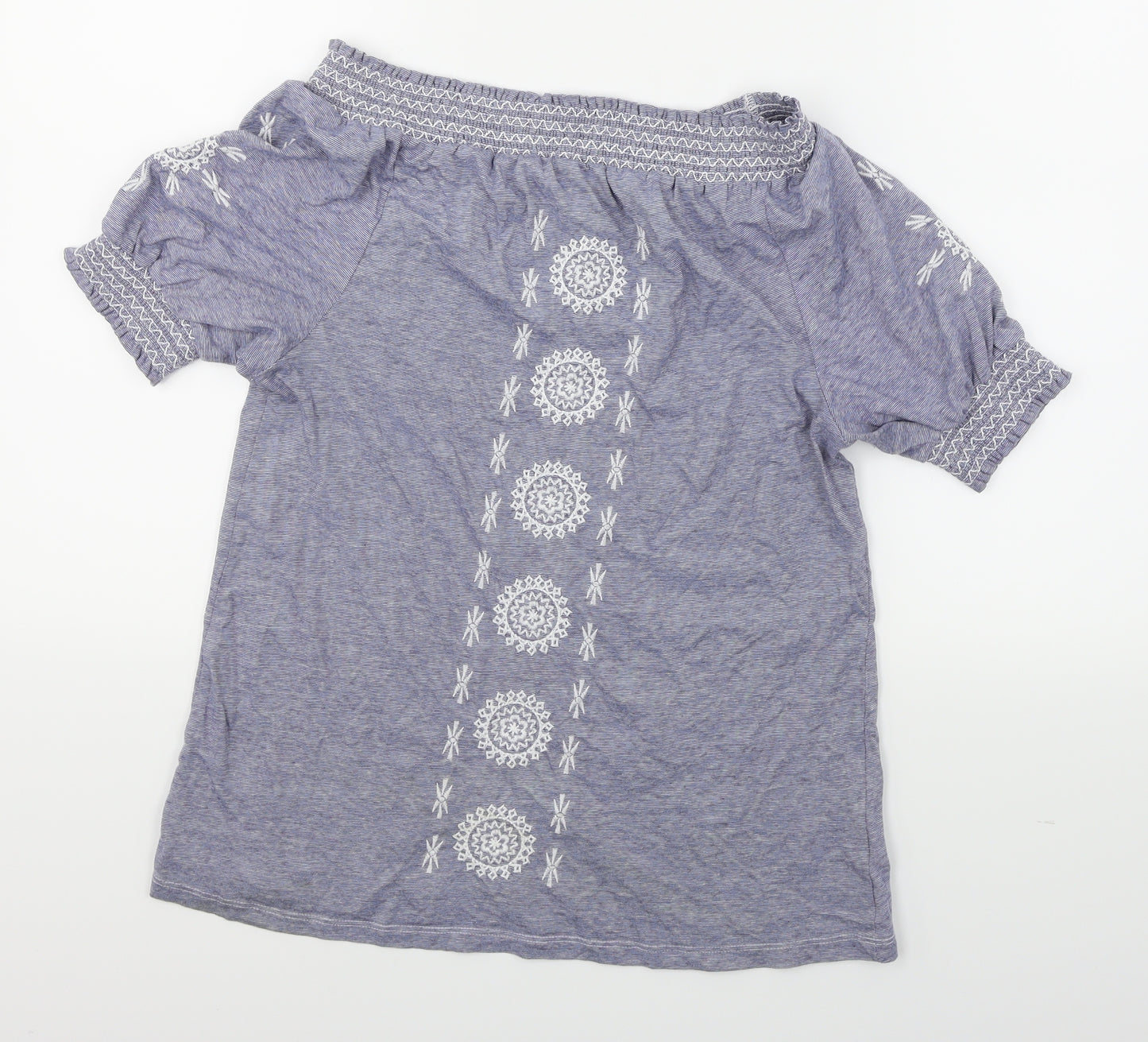 Primark Womens Blue Striped  Basic T-Shirt Size 4