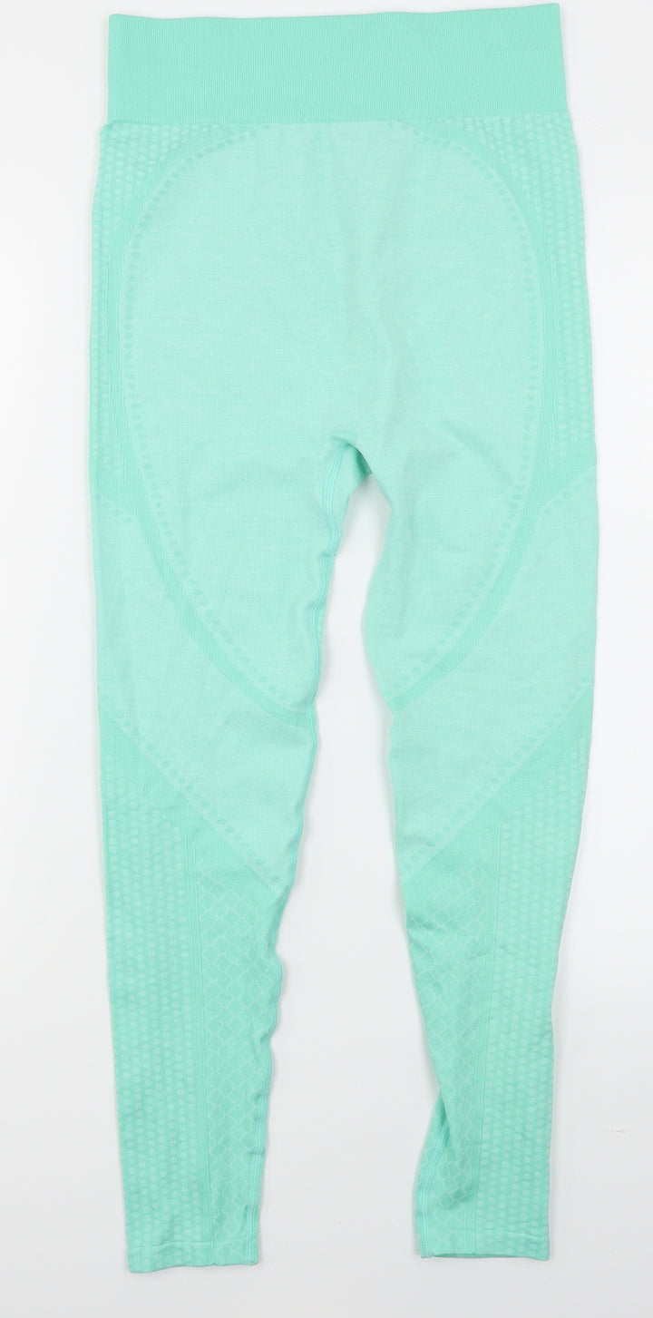 South Beach Womens Blue Polka Dot  Jogger Leggings Size XS L23 in