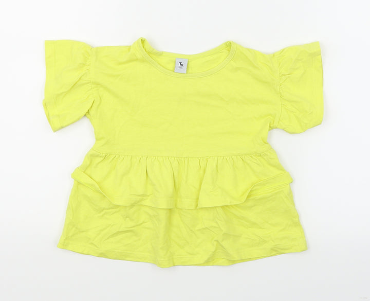 TU Girls Yellow Basic T-Shirt Size 3 Years - Peplum