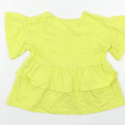 TU Girls Yellow   Basic T-Shirt Size 3 Years  - Peplum