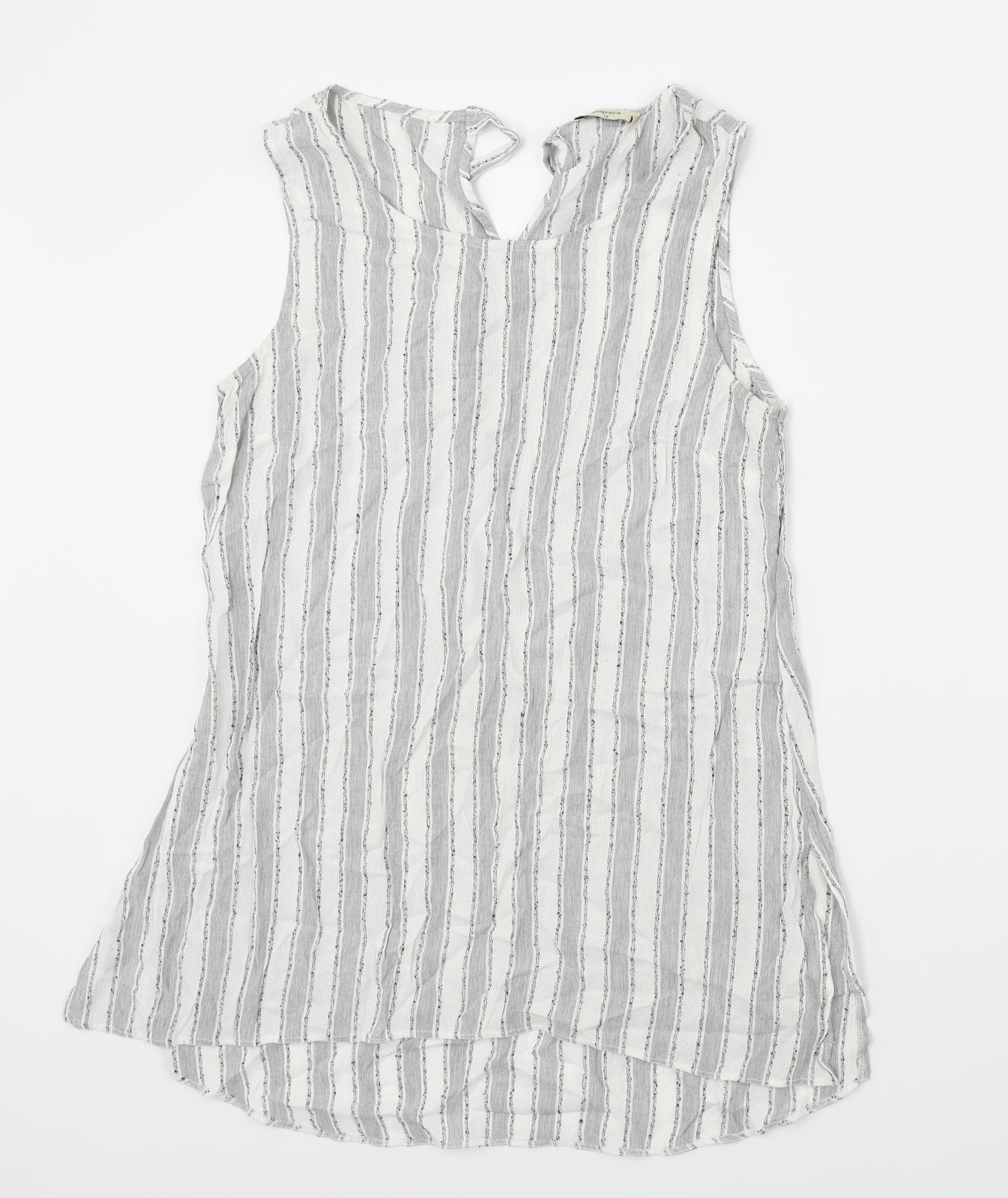 Papaya Womens Grey Striped  Basic Tank Size 12  - Long Line