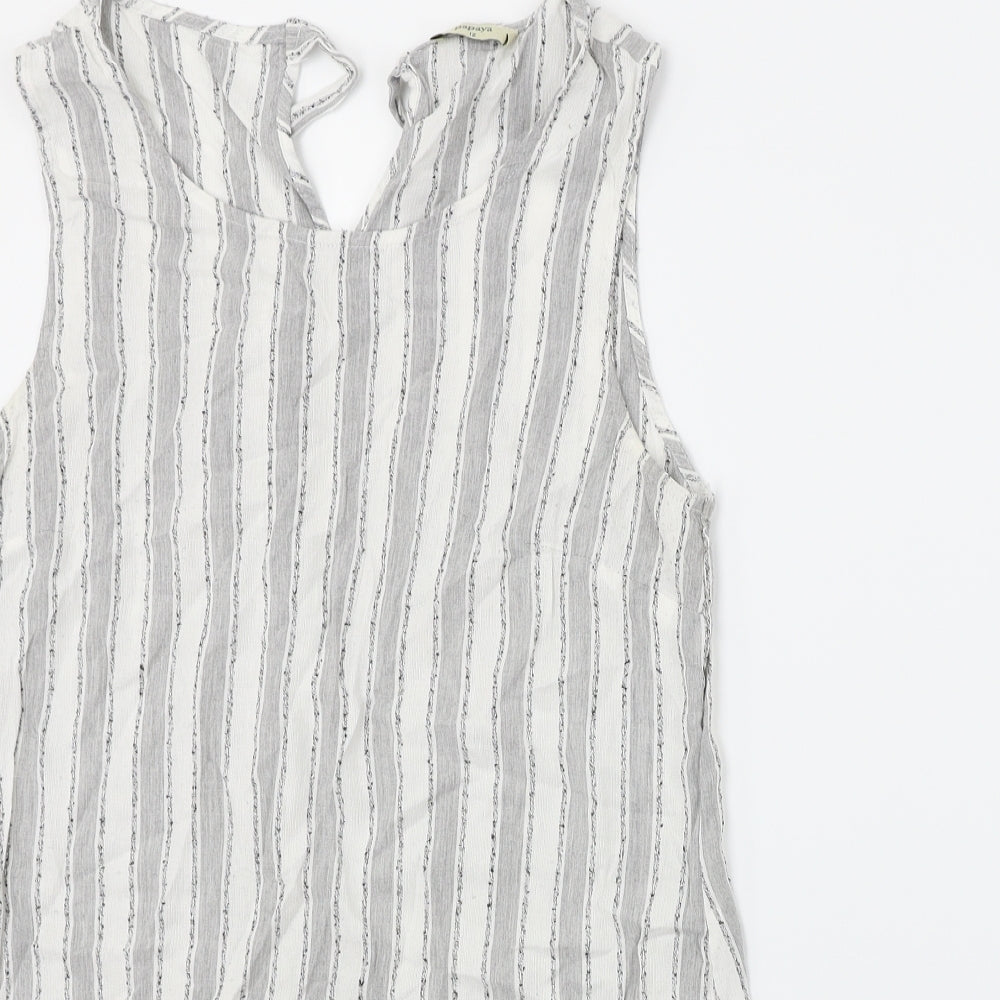 Papaya Womens Grey Striped  Basic Tank Size 12  - Long Line
