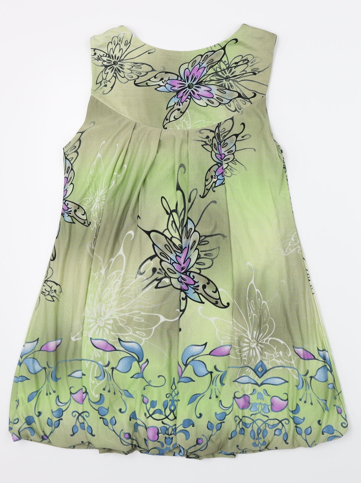 Angeltye Womens Green Floral  Basic T-Shirt Size S