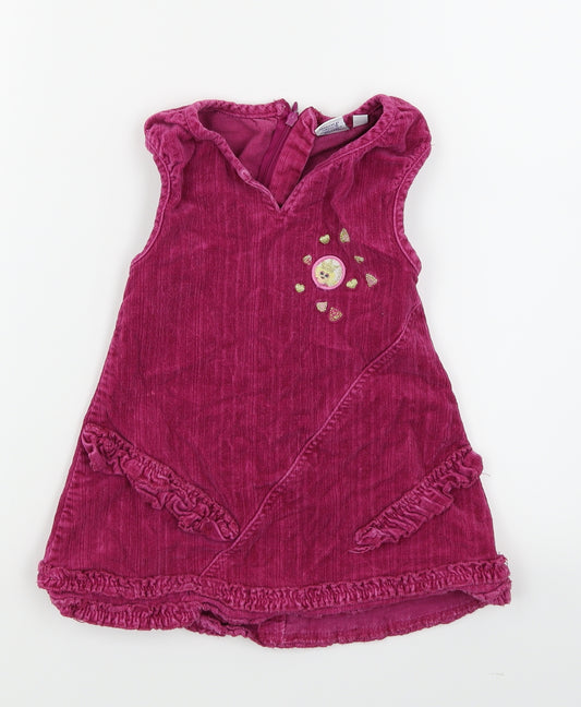 Front view of LEGO girls’ pink fit & flare, size 18-24, months