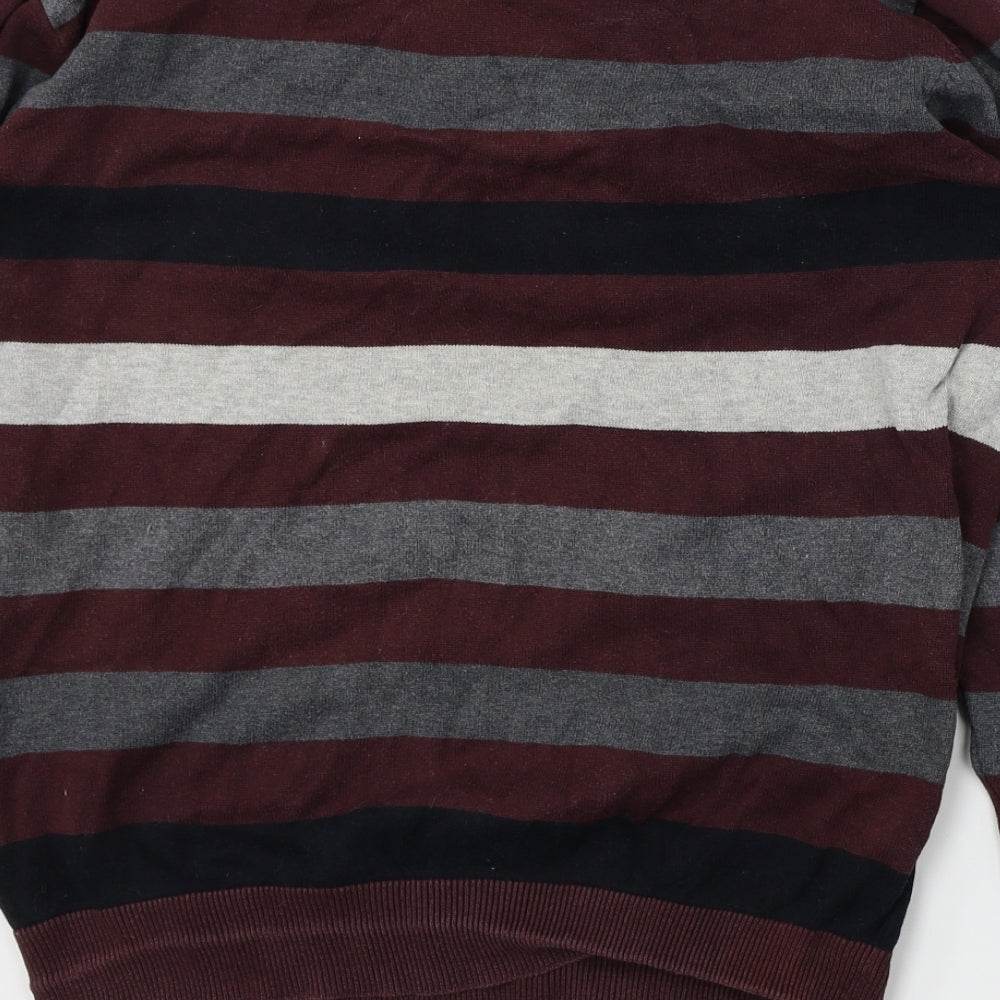 Cedarwood state Mens Red Striped  Pullover Jumper Size L