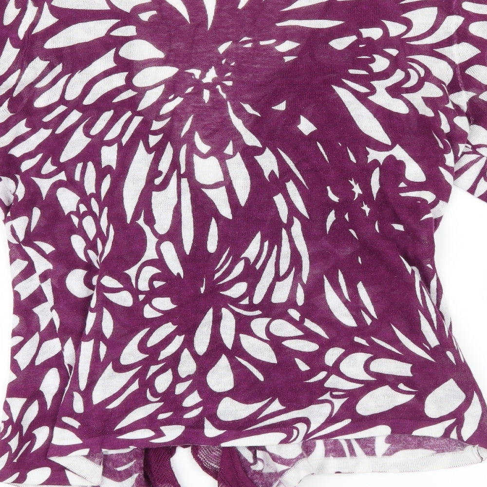 Soon Womens Purple Geometric  Cardigan Jumper Size 12