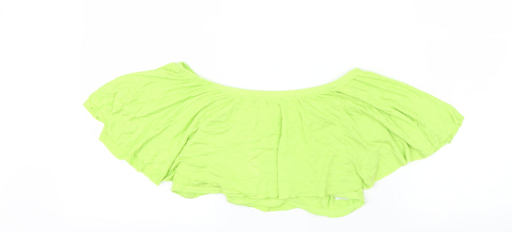 Boohoo Womens Green Cropped T-Shirt Size 6