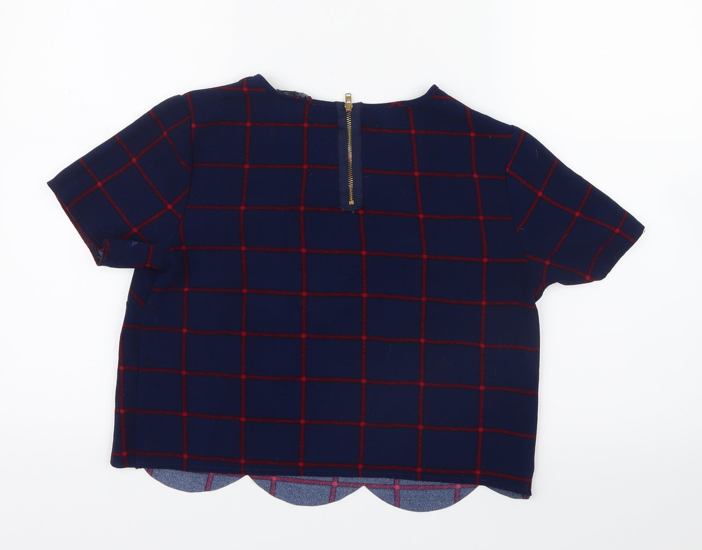 George Womens Red Check  Basic T-Shirt Size 10