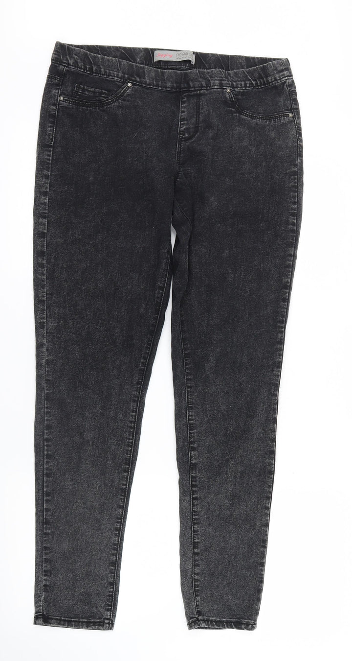 Denim Co. Womens Black Denim Jegging Jeans Size 12 L29 in