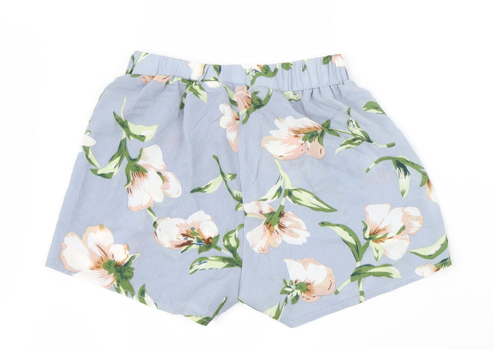 Preworn Womens Purple Floral Hot Pants Shorts Size S