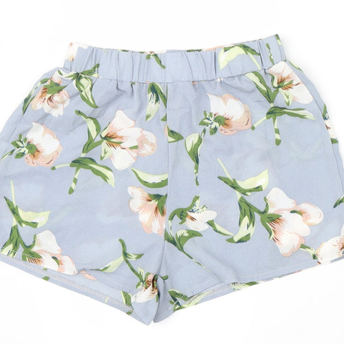 Preworn Womens Purple Floral  Hot Pants Shorts Size S