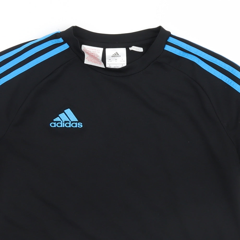 adidas Boys Black   Basic T-Shirt Size 13-14 Years