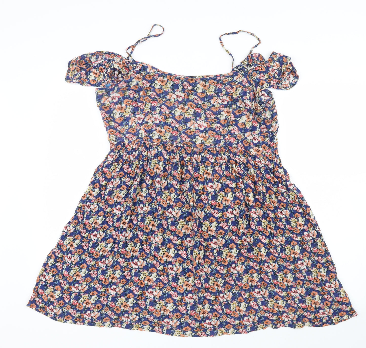 New Look Womens Blue Floral  Shirt Dress  Size 12