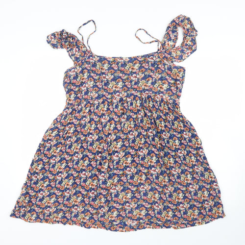 New Look Womens Blue Floral  Shirt Dress  Size 12