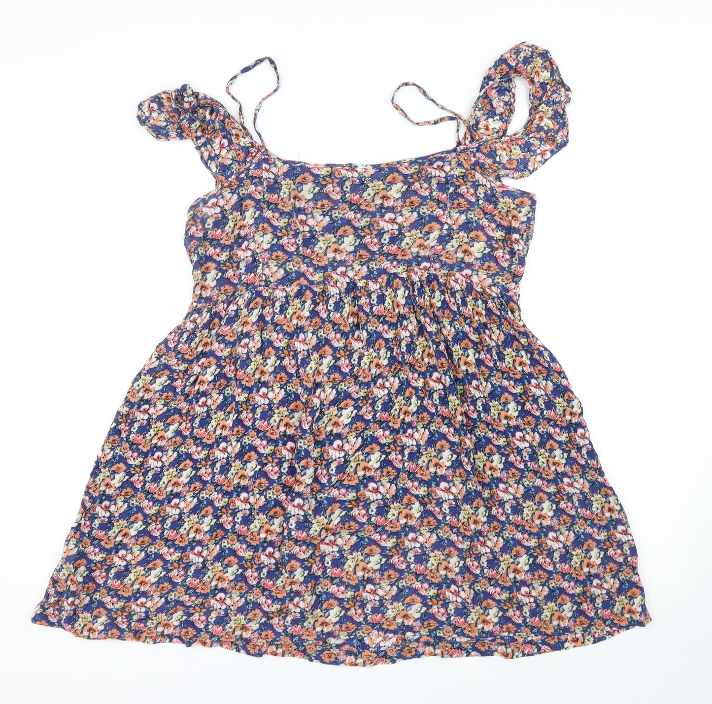 New Look Womens Blue Floral  Shirt Dress  Size 12