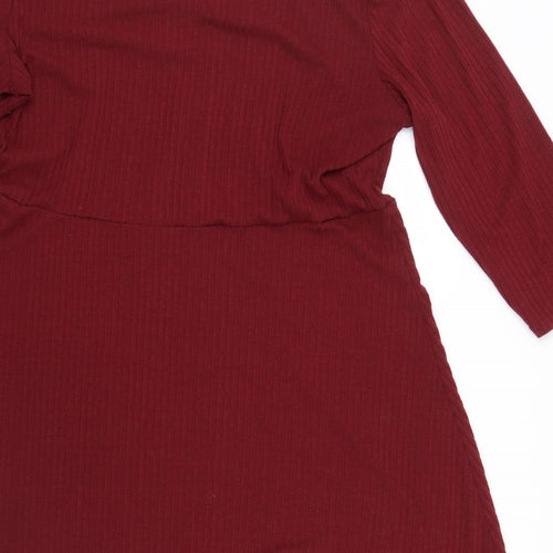 Boohoo Womens Red   Shirt Dress  Size 22