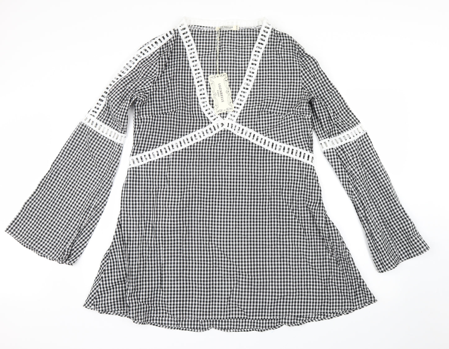LUZABELLE Womens Black Gingham  Shirt Dress  Size S