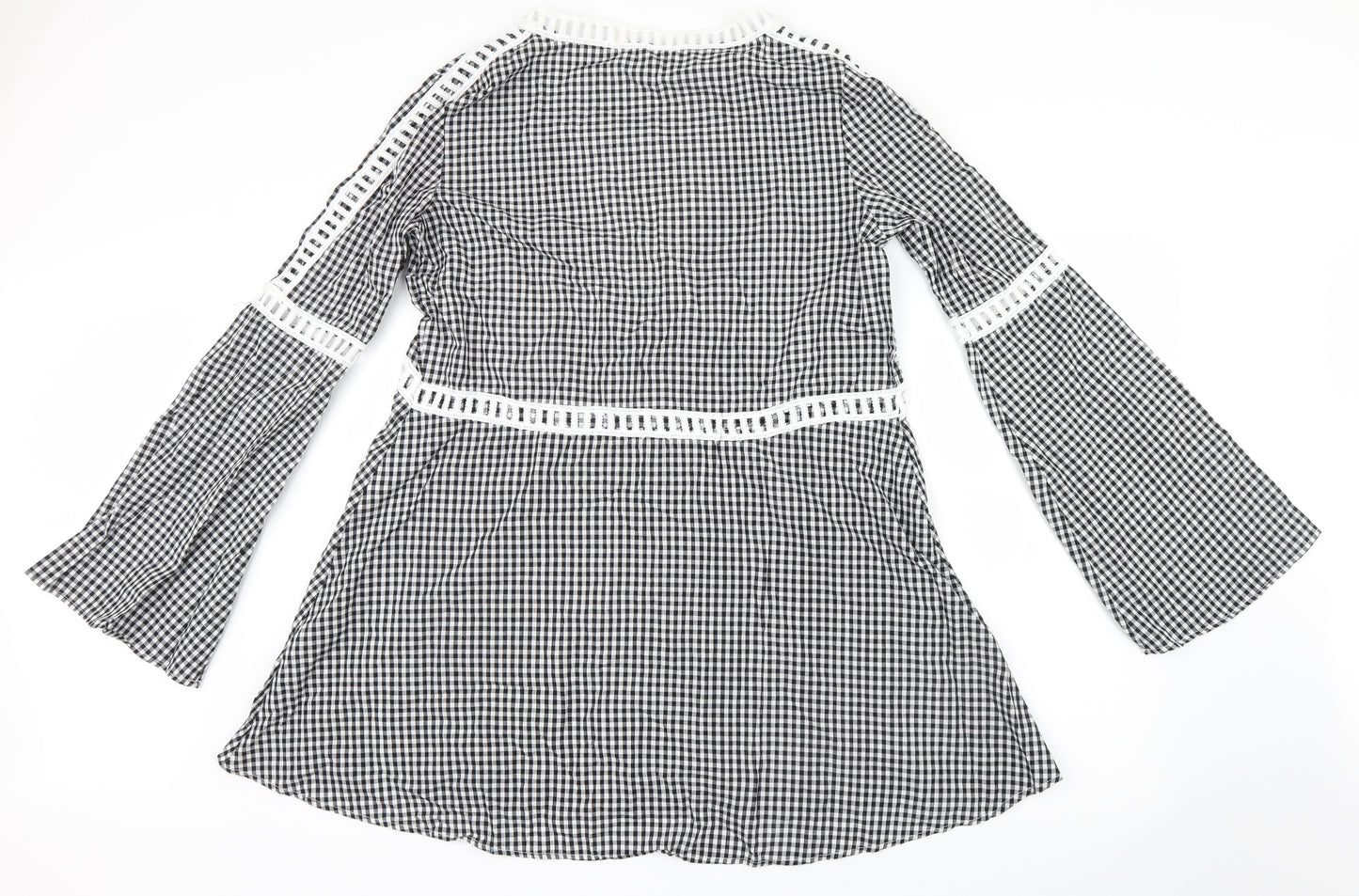 LUZABELLE Womens Black Gingham  Shirt Dress  Size S