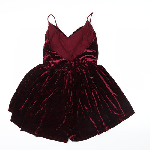 Pins & Needles Womens Red  Velvet Playsuit One-Piece Size M