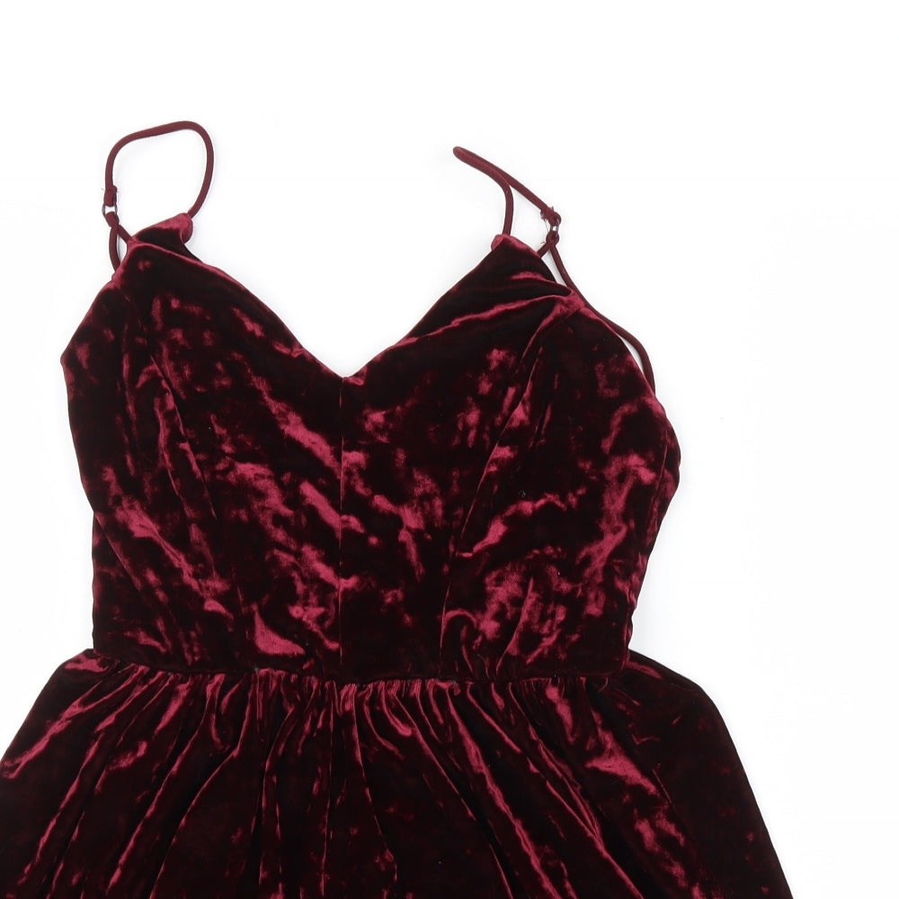 Pins & Needles Womens Red  Velvet Playsuit One-Piece Size M