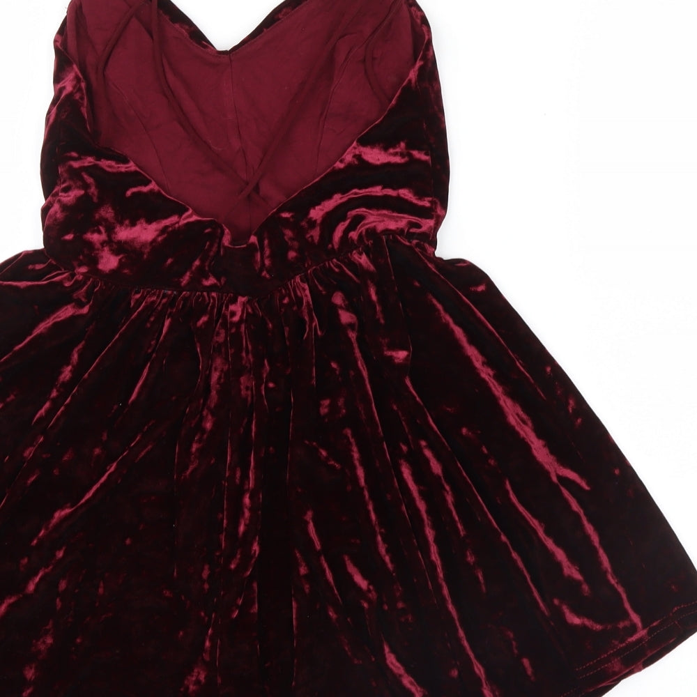 Pins & Needles Womens Red  Velvet Playsuit One-Piece Size M